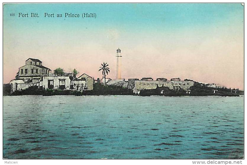 - Ref - H818 -  Haiti - Fort Ilet - Port Au Prince - Phare -  Carte Bon Etat - - Monde