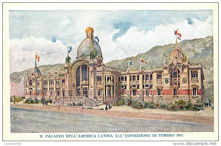 TORINO - ESPOSIZIONE INTERNAZIONALE 1911. IL PALAZZO DELL'AMERICA LATINA. CARTOLINA PRIMI '900 - Mostre, Esposizioni