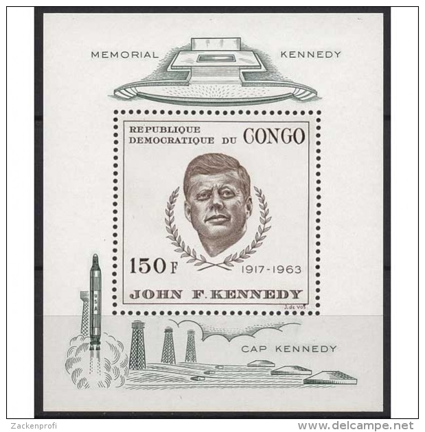 Kongo (Kinshasa) 1966 John F. Kennedy Block 8 Postfrisch (C22350) - Ungebraucht