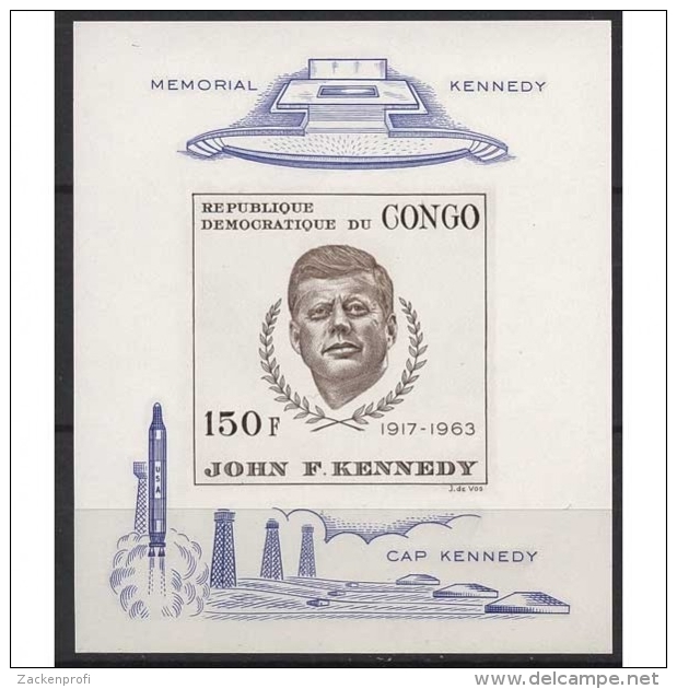 Kongo (Kinshasa) 1966 John F. Kennedy Block 9 Postfrisch (C22351) - Neufs