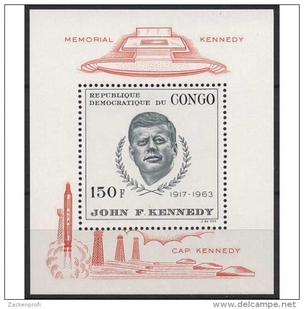Kongo (Kinshasa) 1966 John F. Kennedy Block 10 Postfrisch (C22352) - Nuevas/fijasellos