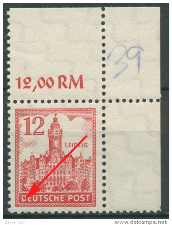 SBZ West-Sachsen 1946 Abschiedsserie Mit Plattenfehler 155 Y III Ecke Postfrisch - Ungebraucht