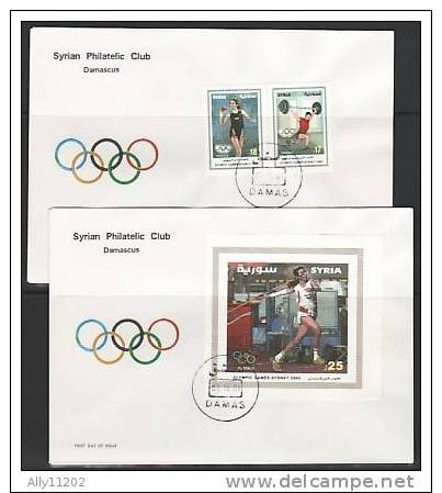 Syria, Scott Cat. #1456 A-B, 1457. Sydney Olympics Set & S/sht, FDC - Zomer 2000: Sydney