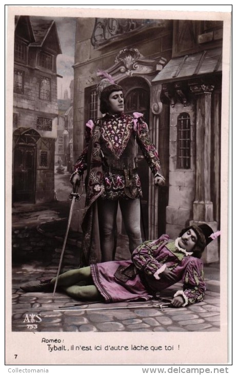 10 Postcards Opera Romeo & Juliette  Charles Gunod  Wiliam Shakespeare   Printer AS 73 Real Photo serie complete