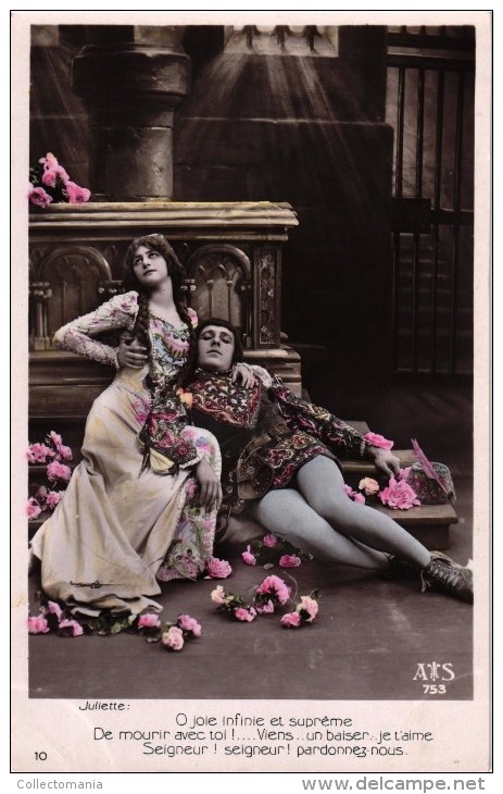 10 Postcards Opera Romeo & Juliette  Charles Gunod  Wiliam Shakespeare   Printer AS 73 Real Photo serie complete