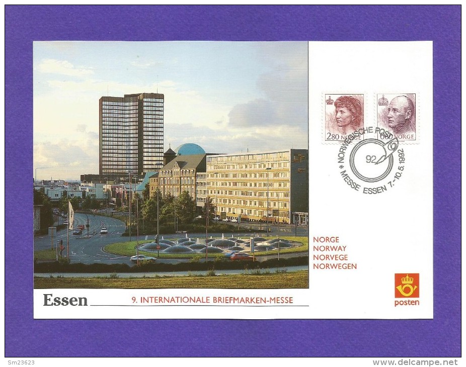 Norwegen  1992 ,  9. Internationale Briefmarken-Messe Essen - Maximum Card  (18x12,5 Cm - Porto 1,50€ ) - 7.-10.5.1992 - Cartes-maximum (CM)