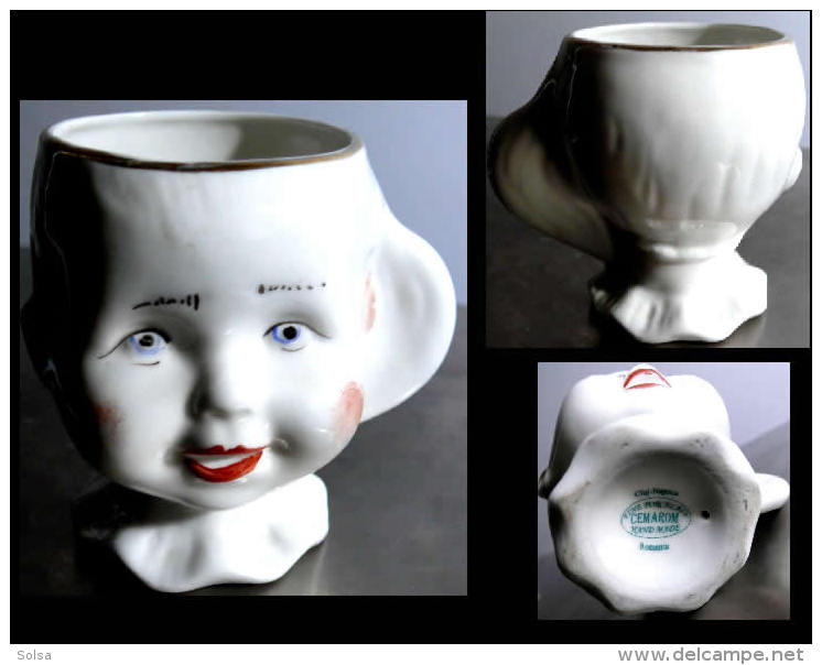 Adorable Ancienne Petite Tasse Roumaine Faite Et Peinte à La Main / Vintage Super Cute Hand Made Cup From Cluj Napoca - Autres & Non Classés