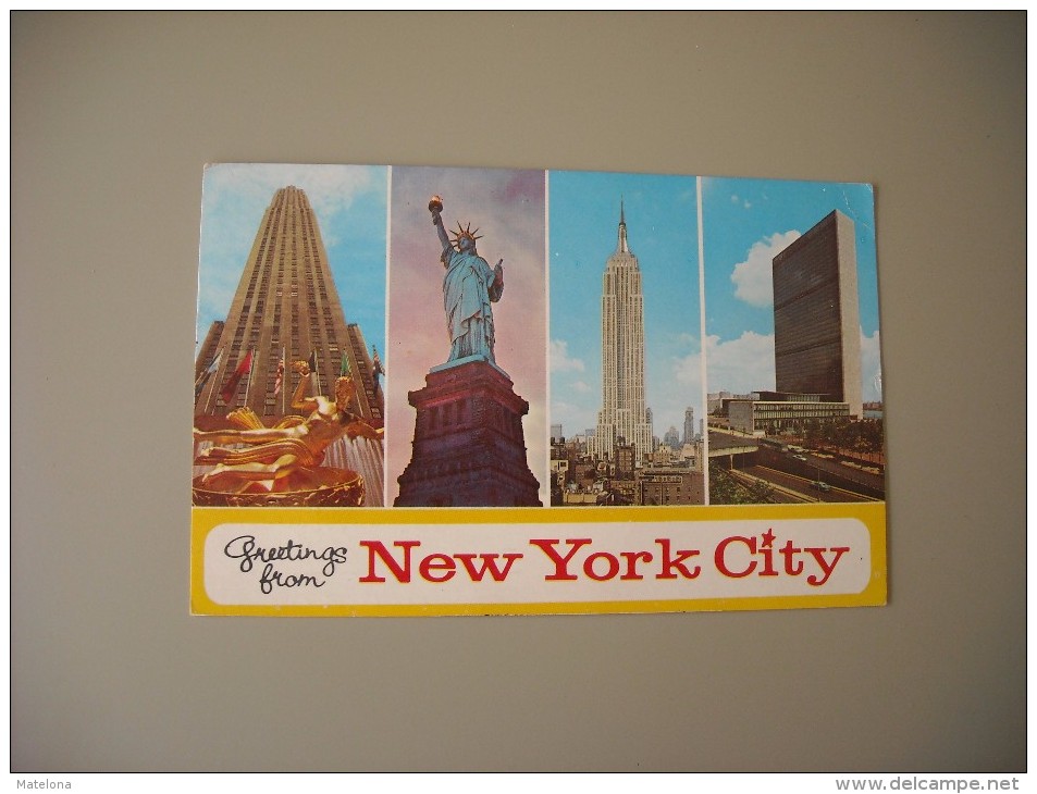 ETATS UNIS NY NEW YORK CITY GREETINGS FROM - Mehransichten, Panoramakarten
