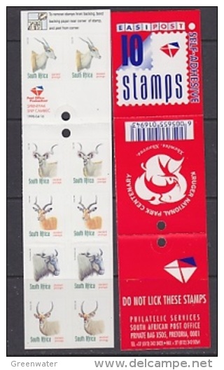 South Africa 1998 Endangered Wildlife Self Adhesive Stamps Booklet ** Mnh (24128A) - Carnets