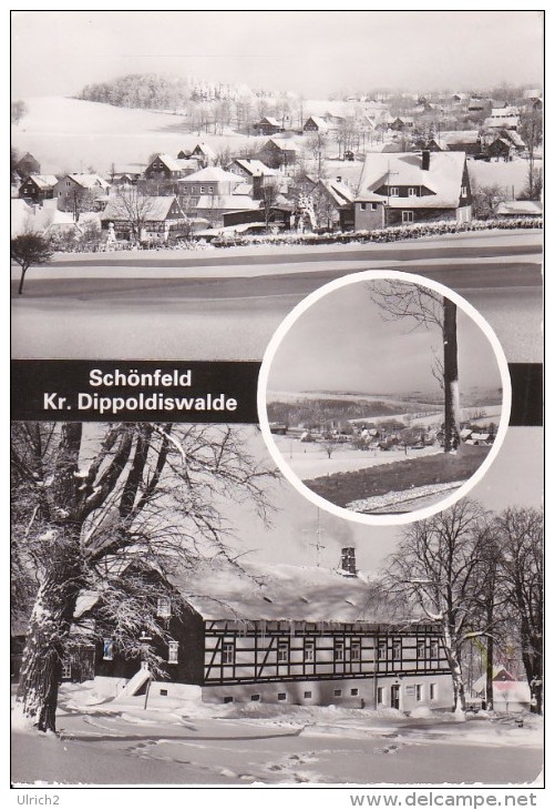 AK Schönfeld - Kr. Dippoldiswalde - Mehrbildkarte - Ferienheim Erbgericht - Winter - 1988 (17597) - Dippoldiswalde