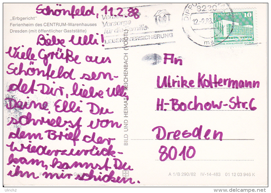 AK Schönfeld - Kr. Dippoldiswalde - Mehrbildkarte - Ferienheim Erbgericht - Winter - 1988 (17597) - Dippoldiswalde