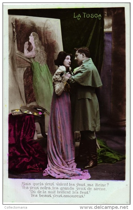 5 Postcards    Opera La  Tosca    Giacomo Puccini         Real Photo Walery Paris - Oper