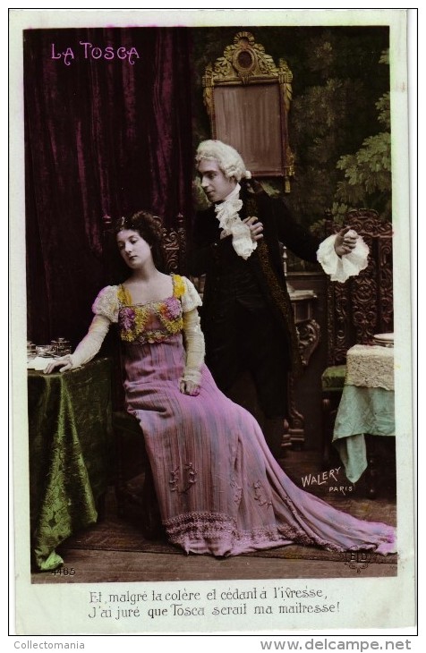 5 Postcards    Opera La  Tosca    Giacomo Puccini         Real Photo Walery Paris - Opéra