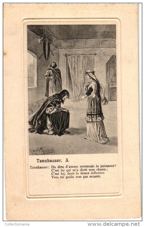 5 Postcards   Opera  Tannhäuser Romantic Opera Richard Wagner  Based On Sagas  Illustr Jacob Fielens - Opéra