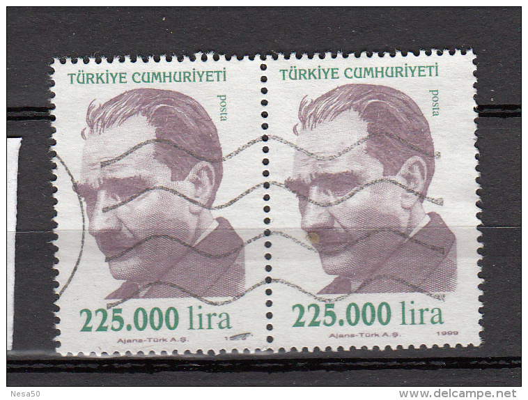 Turkije 1999 Mi Nr 3197 Atatürk 2x - Oblitérés