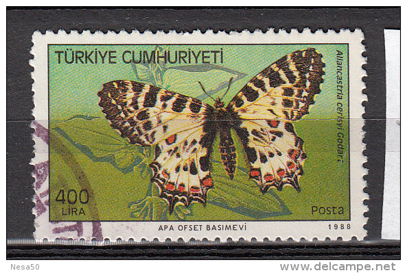 Turkije 1988 Mi Nr 2835 Vlinder, Butterfly - Usados