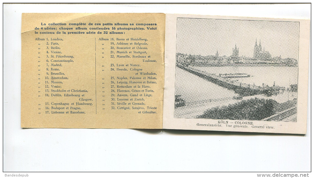 CACAO BENSDORP VOYAGE AUTOUR DU MONDE CARNET N° 24 16 PHOTOS  ALLEMAGNE KOLN COLOGNE  DRESDEN WIESBADEN - Otros & Sin Clasificación