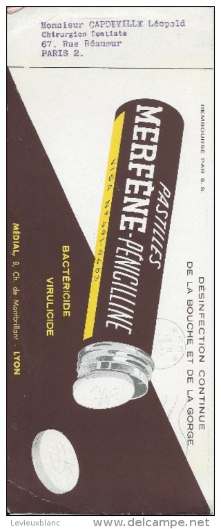 Buvard/Produits Pharmaceutique/Pastilles Merféne/MEDIAL/ LYON/Vers 1950  BUV221 - Droguerías