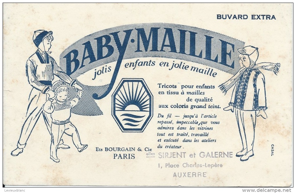 Buvard/Textile Et Vestimentaire/Bourgain/Paris/ Sirjent Et Galerne/AUXERRE /Vers 1950  BUV225 - Textilos & Vestidos