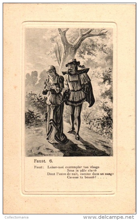 10 cards gravures sublime Opera Faust Charles Gounod , Soul to the  Devil ,  Marguérite, Goethe  Illustr Jacob Gielens
