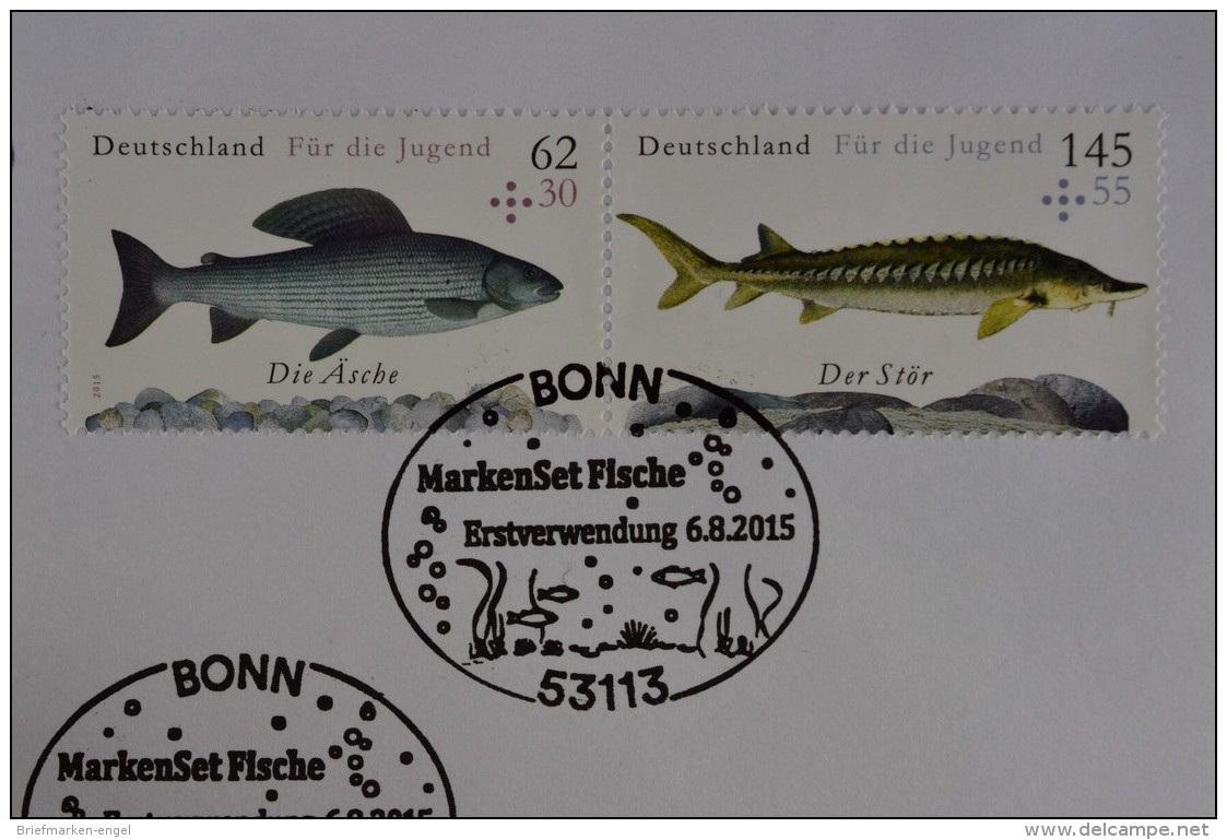 Bund BRD Ersttagsbrief FDC 6. August 2015  Nr. 3169+3171 ZD Süßwasserfische - Sonstige & Ohne Zuordnung