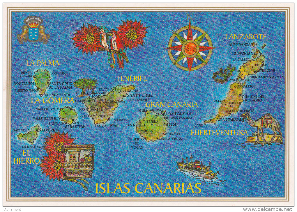 España--Tenerife--2003--Islas Canarias--Fechador--Puerto De La Cruz-a Reims,Francia - Mapas