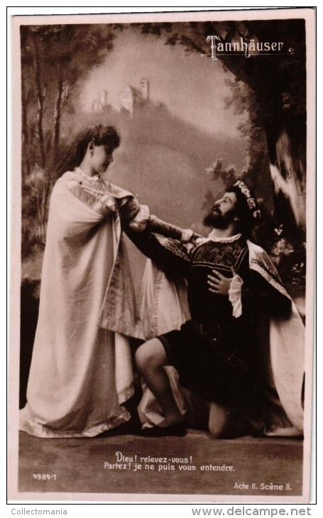 6 Postcards Opera  Tannhäuser Romantic Opera  Real Photo Richard Wagner Saga Venus Elisabeth - Opéra