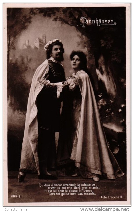 6 Postcards Opera  Tannhäuser Romantic Opera  Real Photo Richard Wagner Saga Venus Elisabeth - Oper