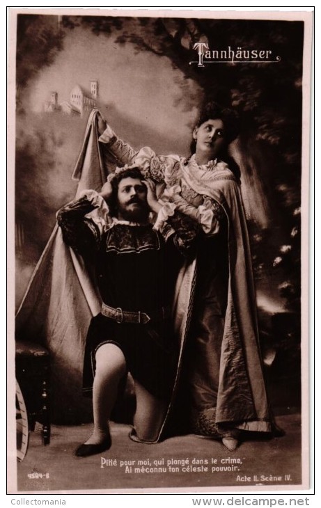 6 Postcards Opera  Tannhäuser Romantic Opera  Real Photo Richard Wagner Saga Venus Elisabeth
