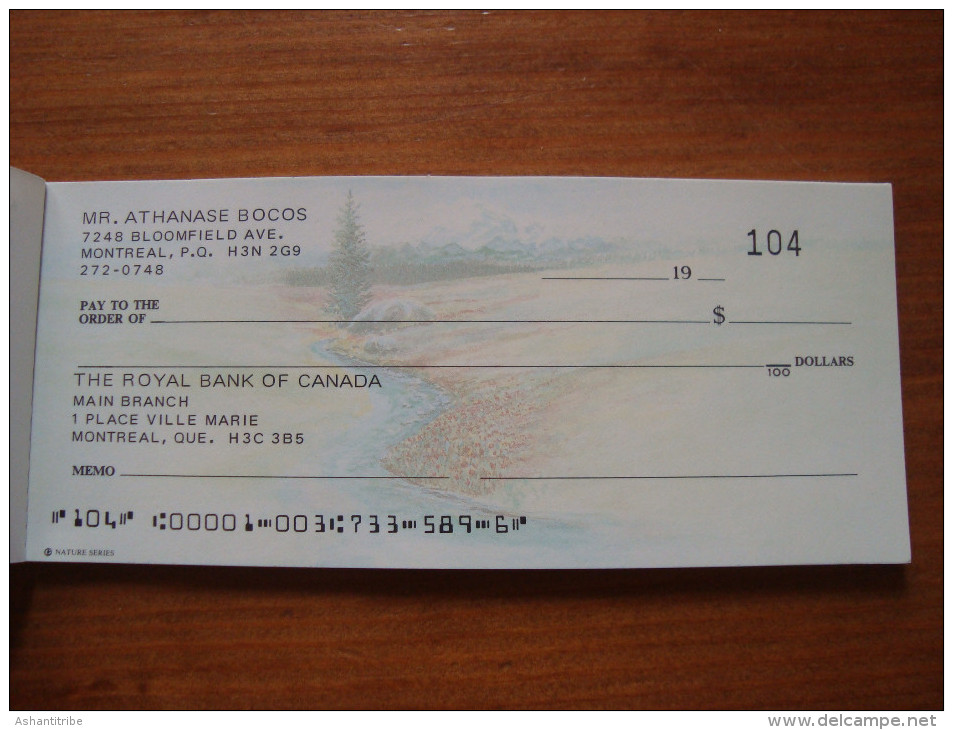 THE ROYAL BANK OF CANADA Full Cheque Book Checkbook Nature Images With 25 Cheques Unused - Cheques & Traveler's Cheques