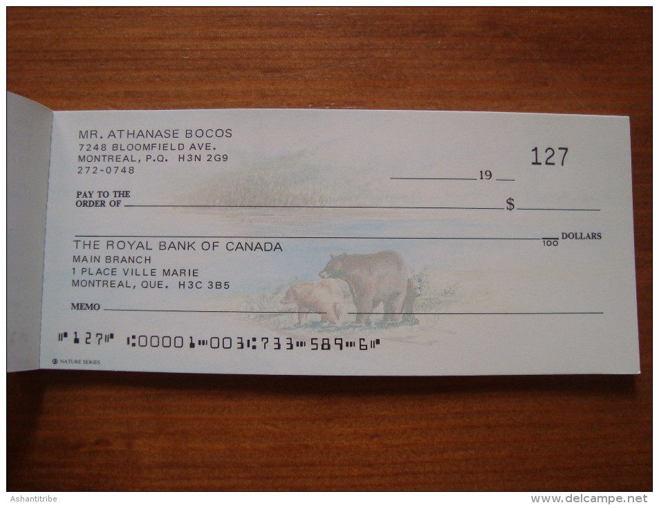 THE ROYAL BANK OF CANADA Full Cheque Book Checkbook Nature Images With 25 Cheques Unused - Cheques & Traveler's Cheques