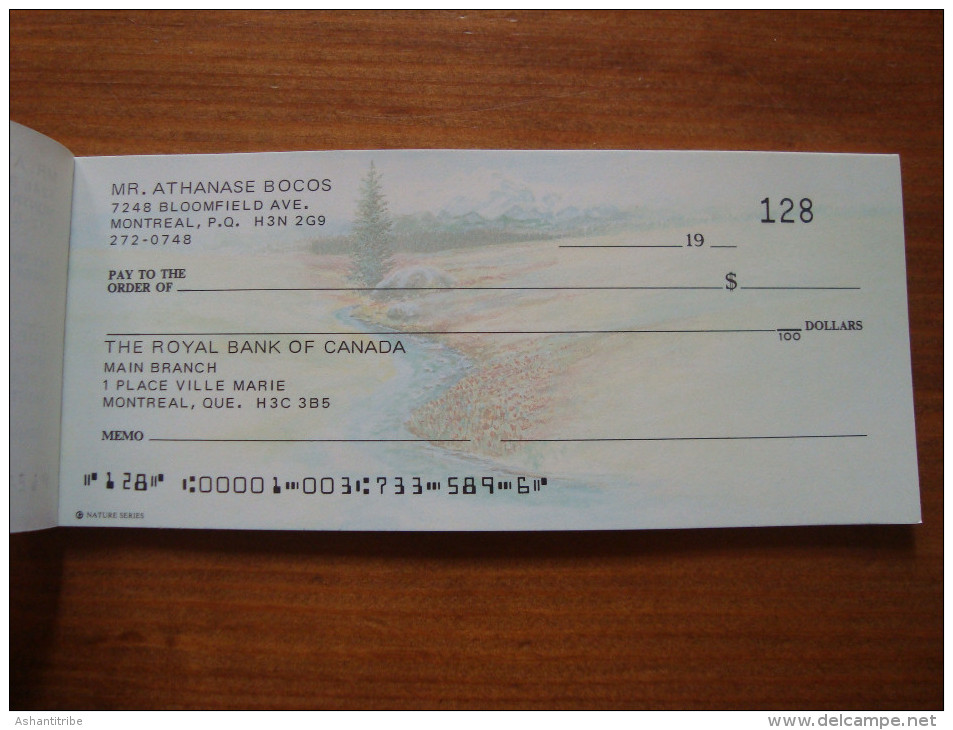 THE ROYAL BANK OF CANADA Full Cheque Book Checkbook Nature Images With 25 Cheques Unused - Schecks  Und Reiseschecks