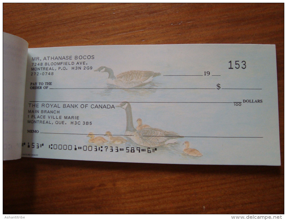 THE ROYAL BANK OF CANADA Full Cheque Book Checkbook Nature Images With 25 Cheques Unused - Cheques & Traveler's Cheques