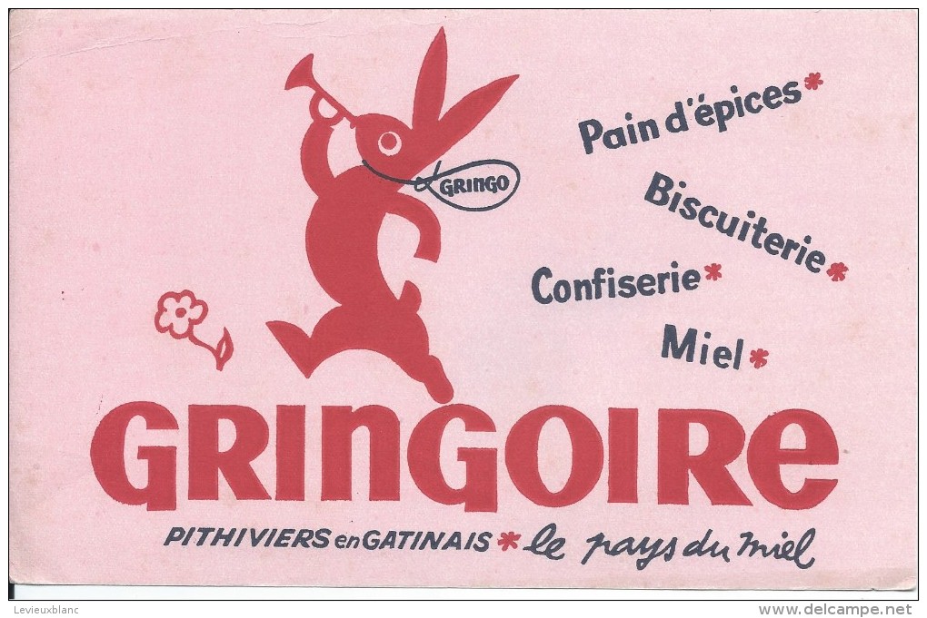 Buvard/Pain D´épice/GRINGOIRE/ Couleur Rose/Pithiviers-en-Gatinais/Vers 1950  BUV231 - Pan Di Zenzero