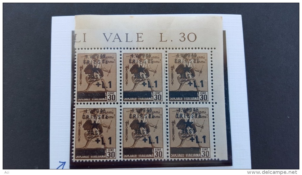 Italy Trieste 1940 30c Brown Variety, Sassone 3f, No Dot After L.MNH - Andere & Zonder Classificatie