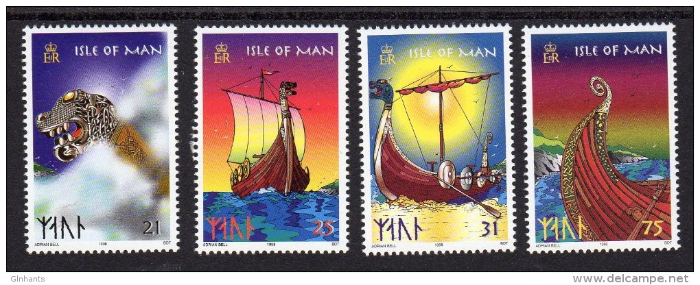 GB ISLE OF MAN IOM - 1998 VIKING LONGSHIPS SET (4V) SG 793-796 MNH ** - Isola Di Man