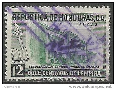 Honduras 1956 Mi 529 School Of The USA | Building | Torch | Book, Education | Air Mail - Honduras