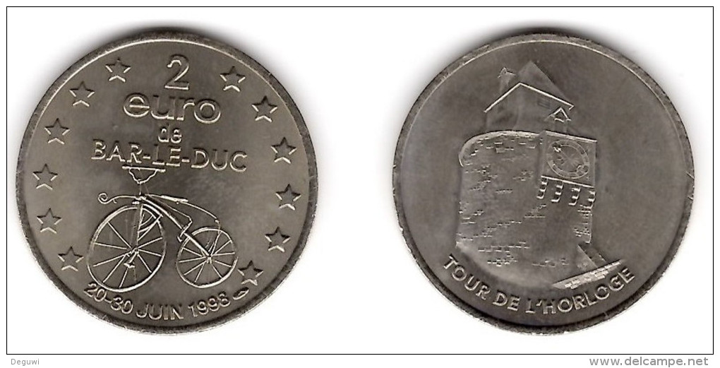 2 Euro Temporaire Precurseur De BAR LE DUC  1998, RRRRR, Gute Erhaltung, NI, Nr. 75 - Euro Der Städte