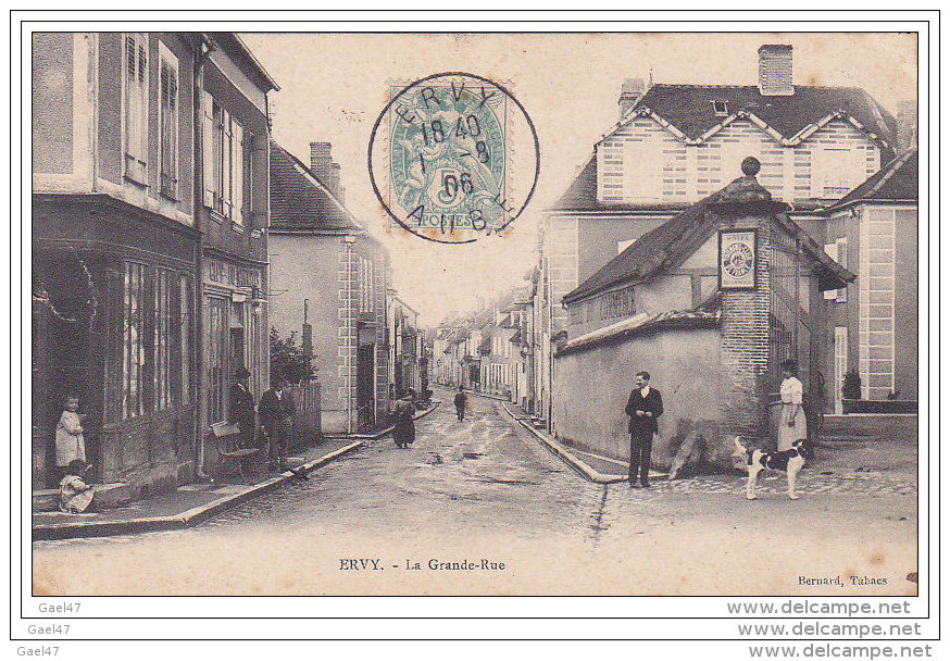 Cpa Réf-JP-P498 (  Dép-10 à ERVY 1906 ) On Est Sorti En Curieux Dans La Grande-rue  "" Même Le Chien " - Ervy-le-Chatel