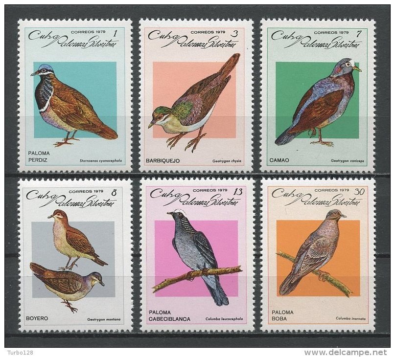 CUBA 1979 N° 2093/2098 ** Neufs = MNH Superbes Cote 4,75 € Faune Oiseaux Pigeons Birds Fauna Animaux - Ongebruikt