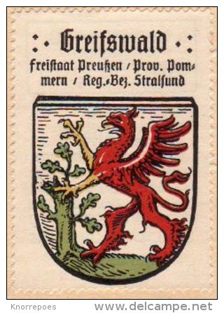 Werbemarke (Reklamemarke, Siegelmarke) Kaffee Hag : Wappen Von Greifswald - Tea & Coffee Manufacturers