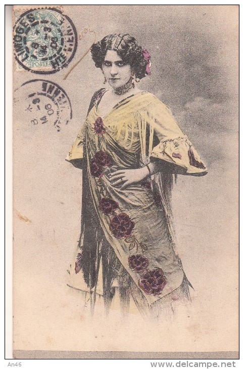 LA BELLA OTERO-DONNA FEMME WOMAN-PRIMI 900-MODE--VG 1906-ORIGINALI 100%-2 SCAN- - Femmes Célèbres