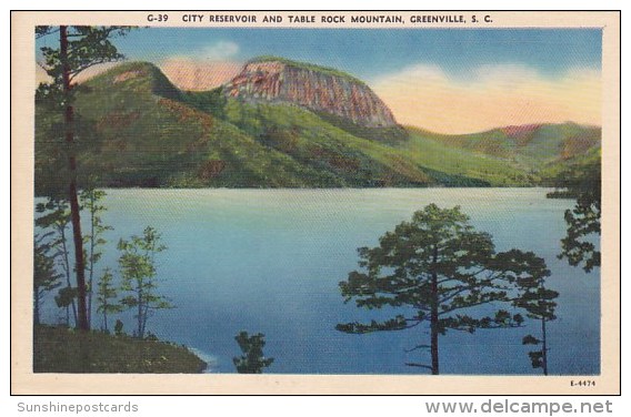 City Reservoir And Table Rock Mountain Greenville South Carolina 1961 - Greenville