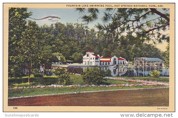 Fountain Lake Swimming Pool Hotel Springs National Park Aransas 1944 - Hot Springs