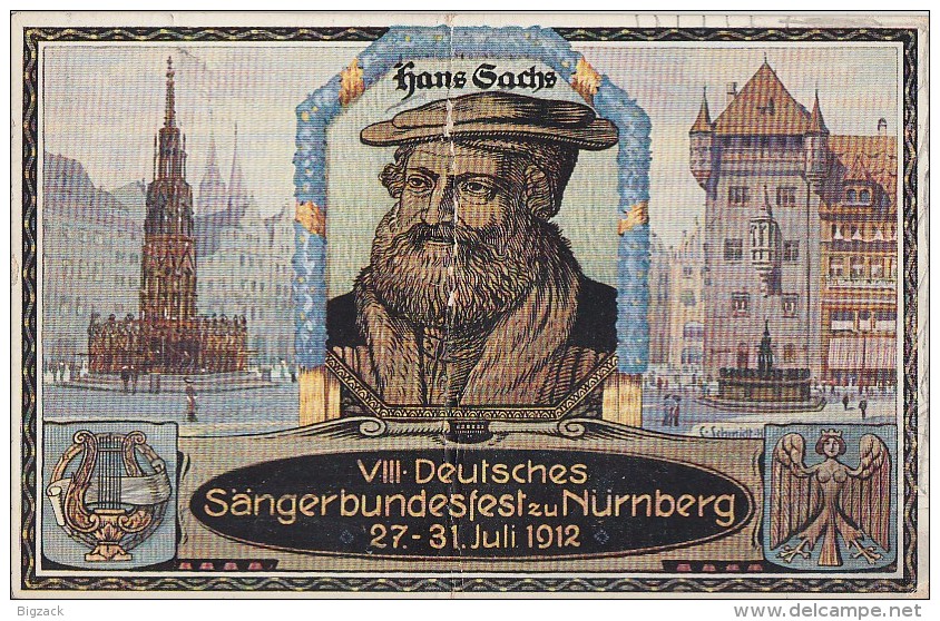 Bayern Privatganzsache Minr.PP27 VIII. Sängerbundfest Nürnberg 27.-31. 7. 1912 Gelaufen - Sonstige & Ohne Zuordnung