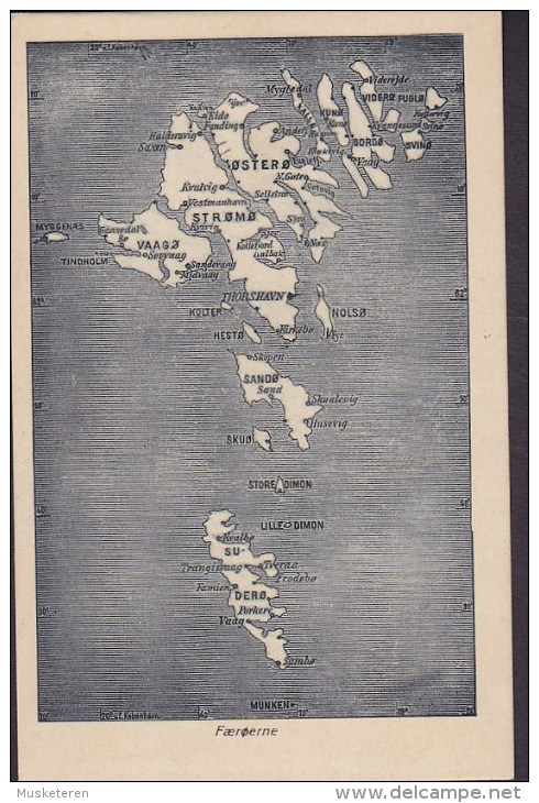 Faroe Islands PPC Færøerne Map Landkarte (2 Scans) - Färöer