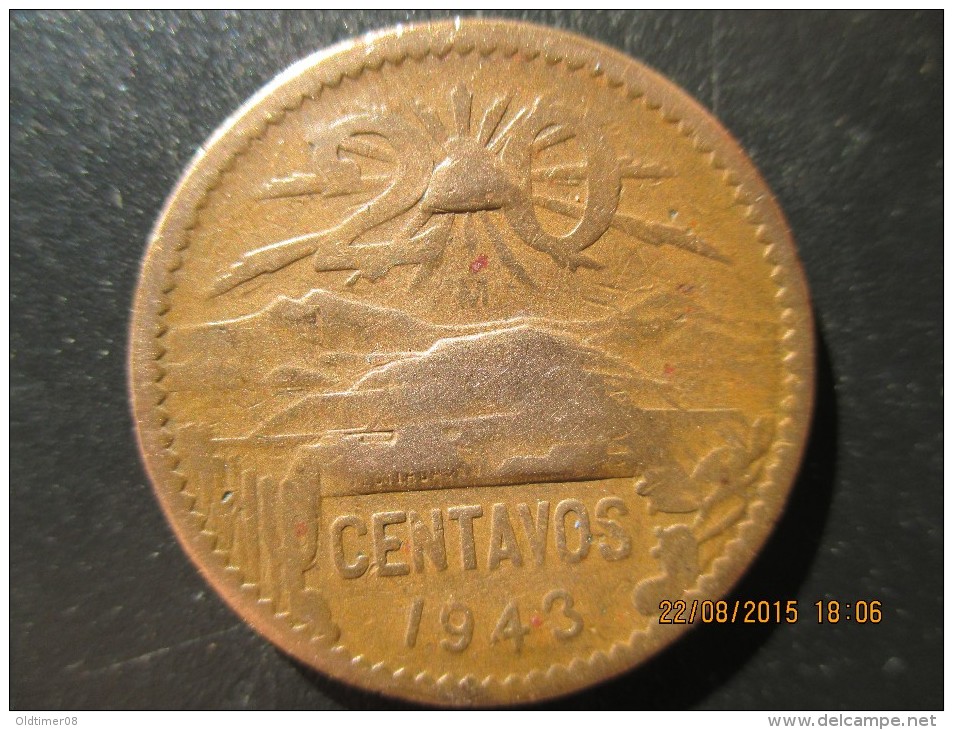 MEXIQUE, 20 Centavos 1943, TTB - Guinea-Bissau