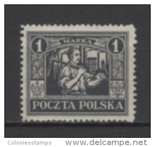 (4070) POLAND (UPPER SILESIA), 1922 (Miner, 1M., Black). Mi # 7. Mint Hinged* Stamp - Schlesien