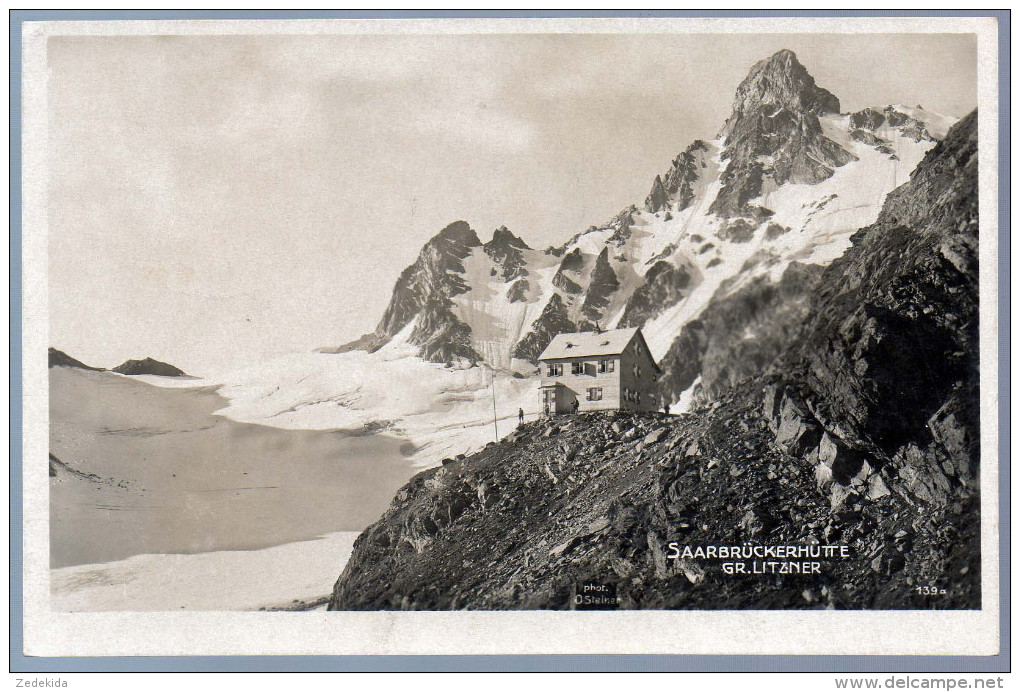 0791 Alte Foto Ansichtskarte - Gaschurn Saarbrückerhütte Saarbrücker Hütte Gr. Litzner 1936 - TOP - Gaschurn