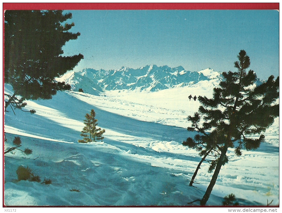 EZR-16  Haute-Nendaz, Vue Sur Le Massif Du Mont-Blanc, En Hiver.  Cachet 1971 - Nendaz